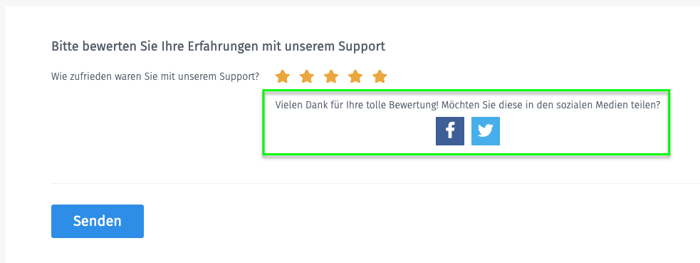 Feedback Promotion Positives Feedback aus Online Umfragen teilen