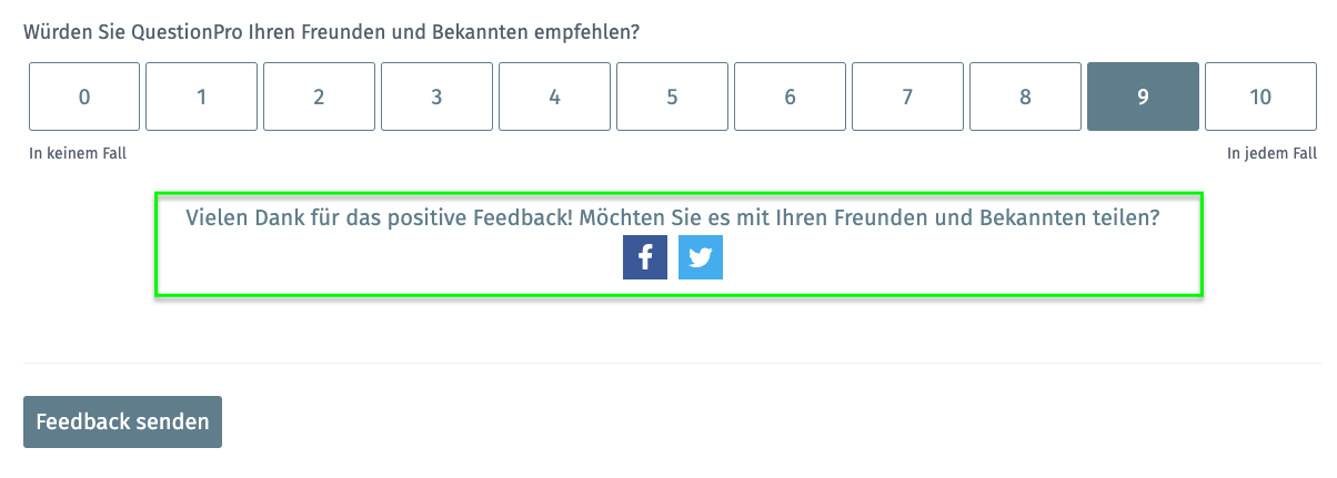 Feedback promotion via customer survey and Net Promoter Score