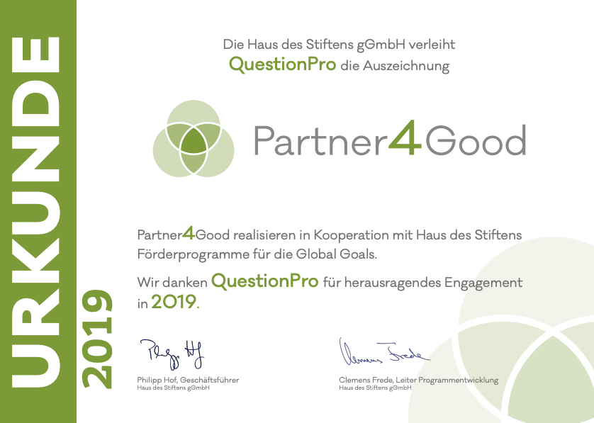 Auszeichnung Partner 4 Good