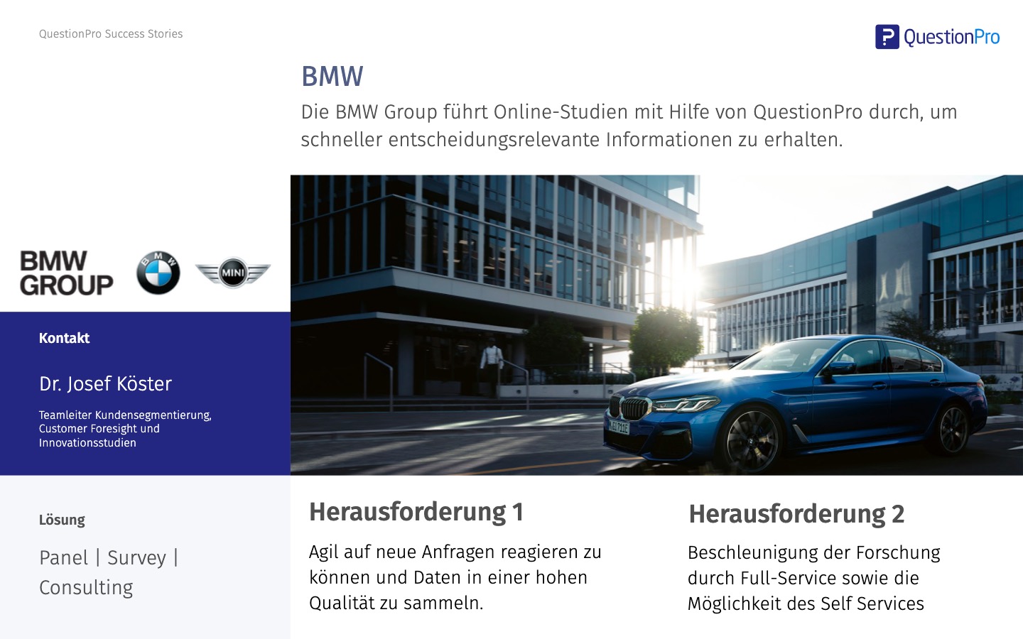 BMW nutzt für Marktforschung QuestionPro