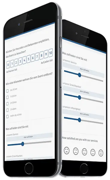 Create offline mobile surveys and automatic questionnaire adjustment