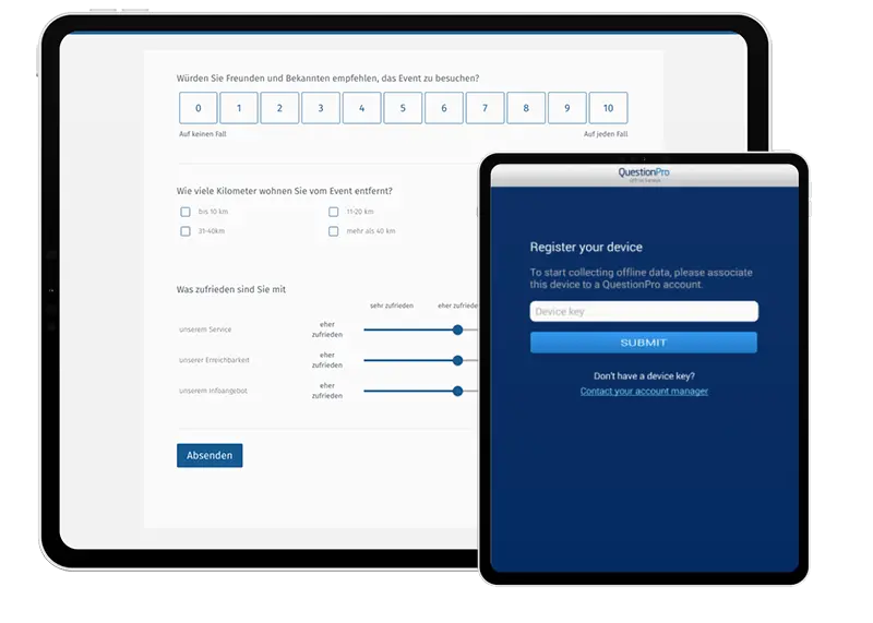 Umfrage App für mobile online und offline Umfragen