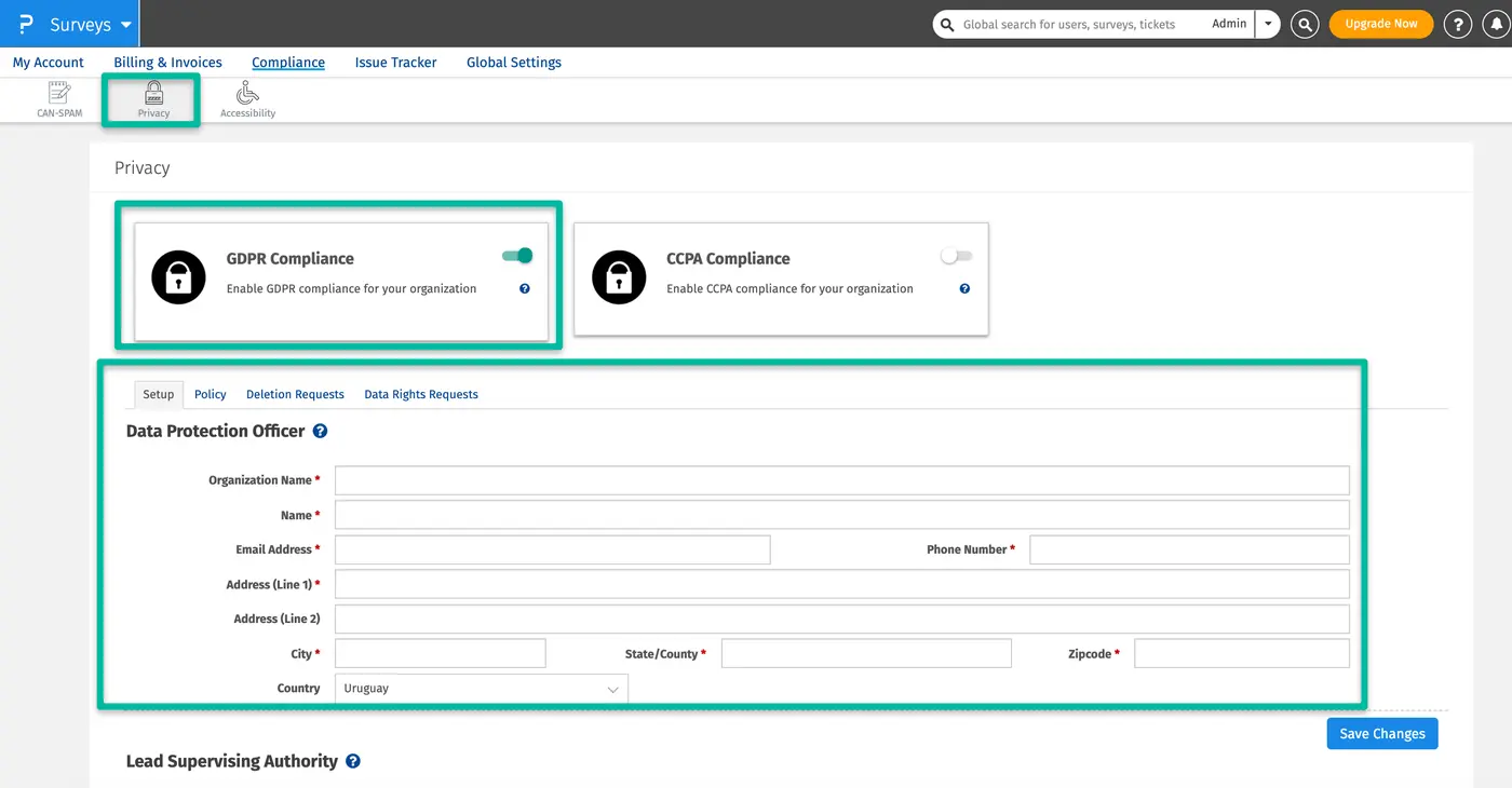 Enable GDPU survey compliance