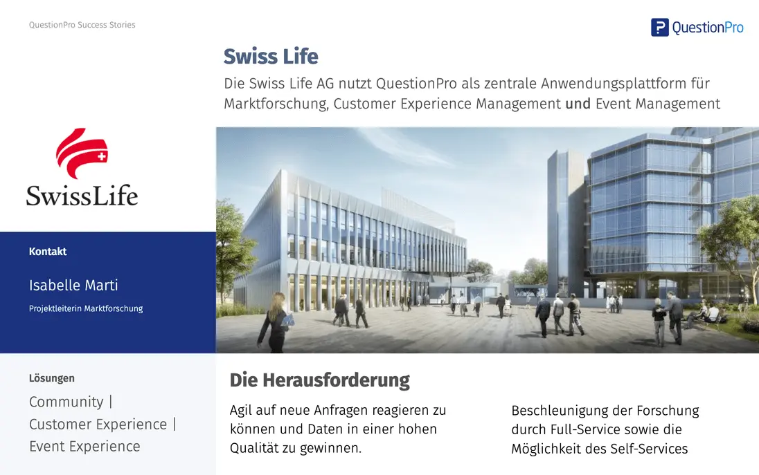 SWISS LIFE CUSTOMER EXPERIENCE REFERENCE