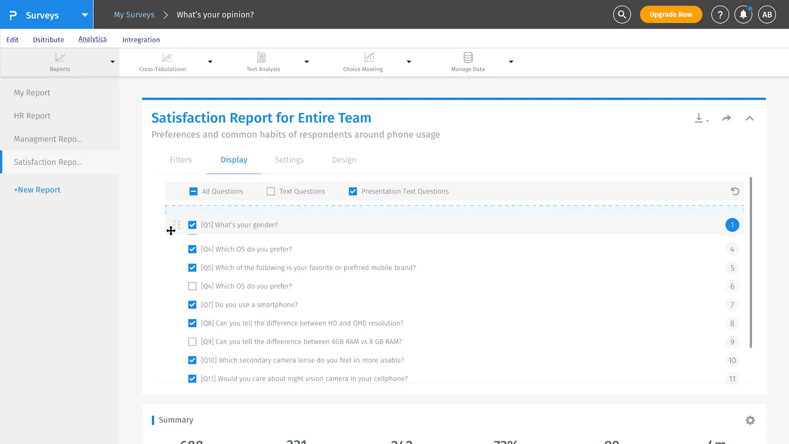 Custom analytics dashboard