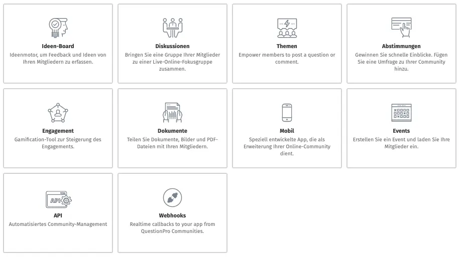 A variety of modules offer you the individual design of your community depending on the application