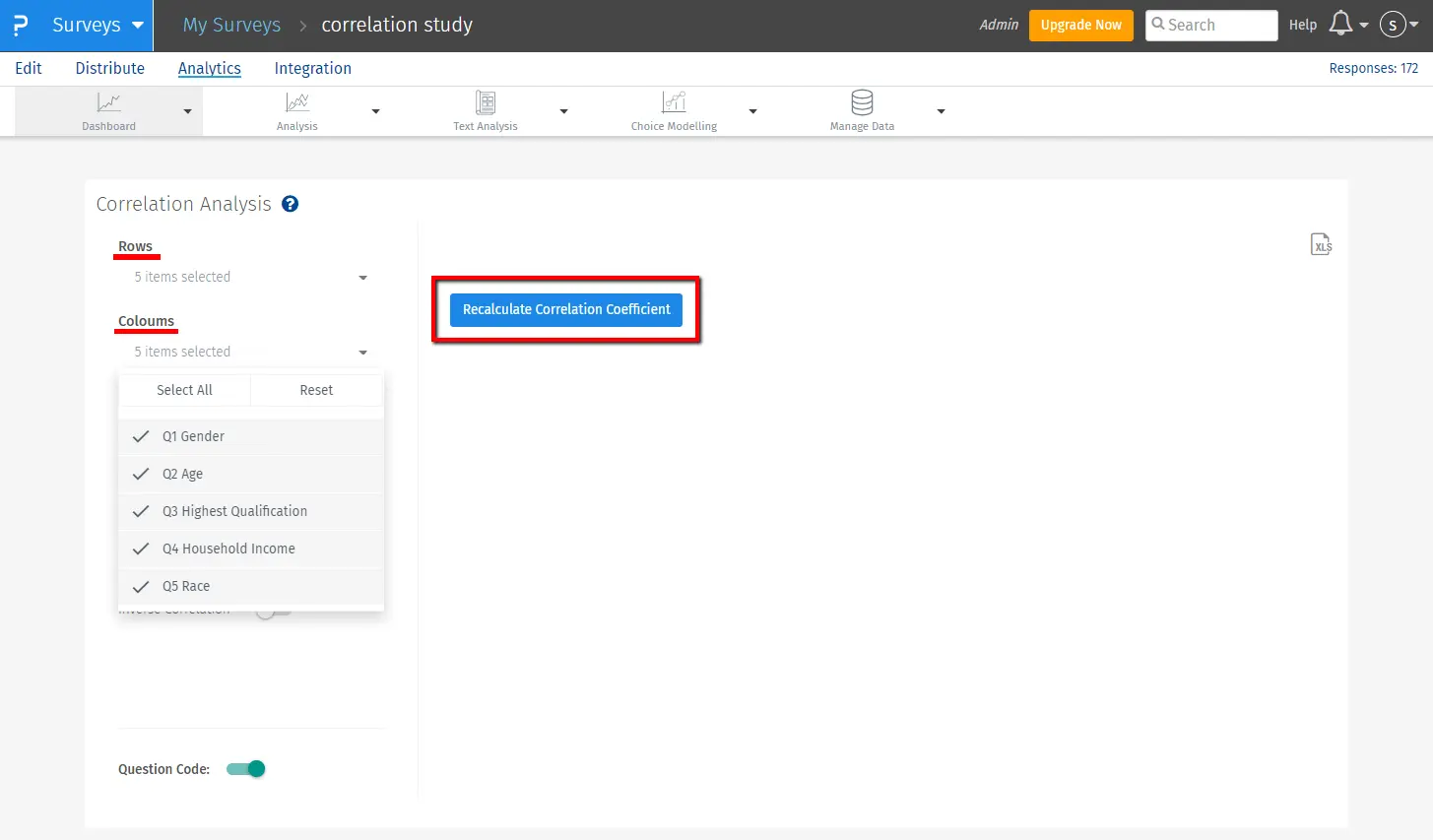 Perform correlation analysis