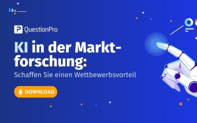 QuestionPro AI in market research landing page